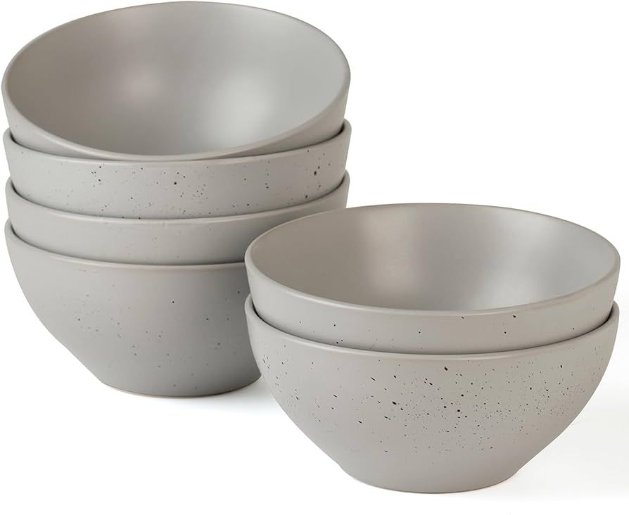 famiware Ceramic Bowls for Kitchen, Cereal Bowls Set of 6, Bowls for Cereal, Soup, Oatmeal, Rice,... | Amazon (US)