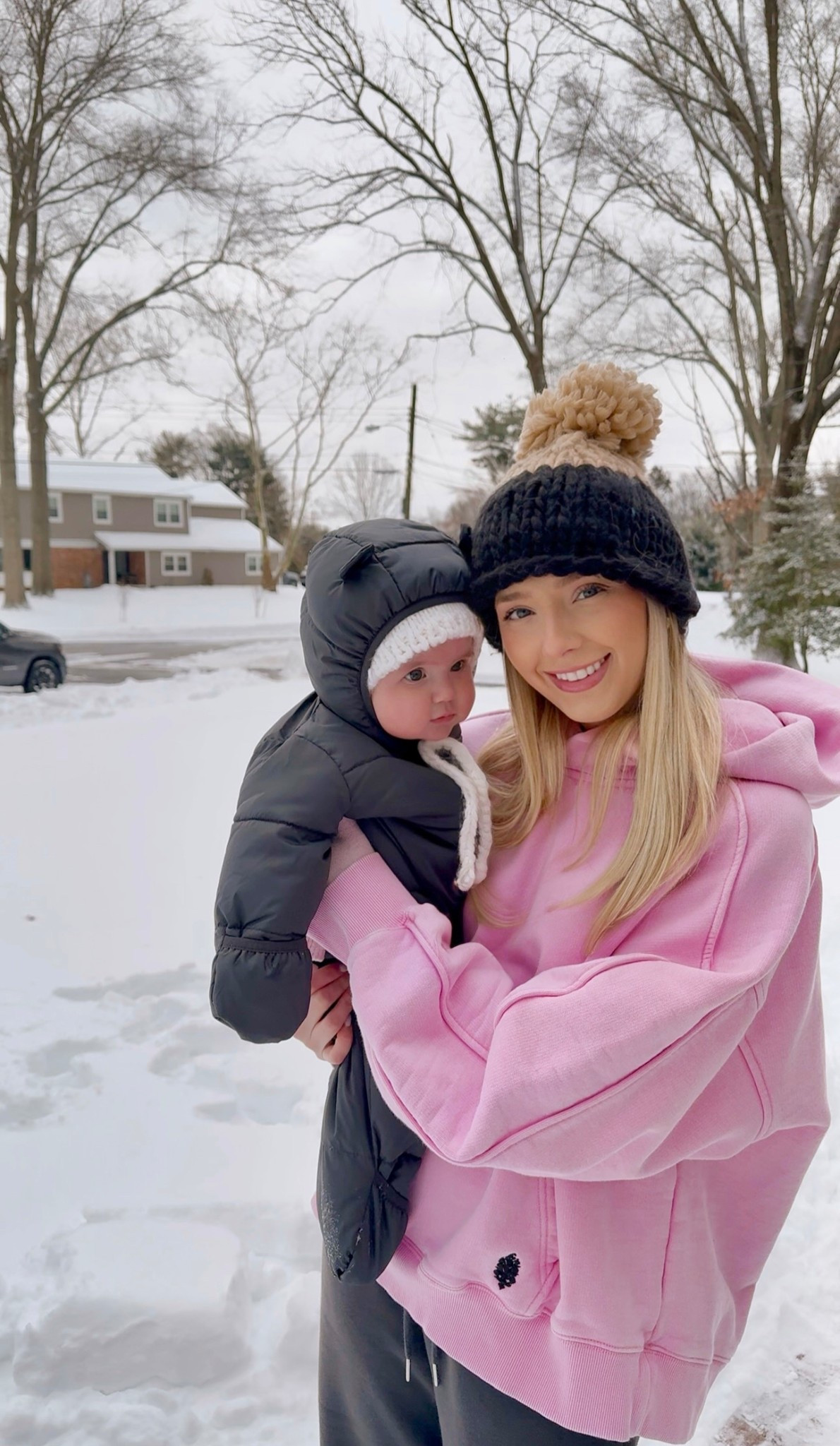 Baby snow suit + free people movement sweatshirt + beanie 

#LTKBaby #LTKValentine #LTKmomlife
