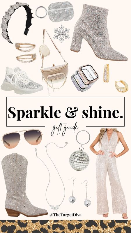 GIFTS THAT SPARKLE & SHINE: These are some of my favorite gift ideas that sparkle and shine! ✨🎁 Perfect for the girl who loves sparkle and glam. AND, some of these gifts are on sale right now! 👏🏼

#giftidea #giftguide #giftsforher #sparkle #sparklegifts #glam #glamgifts #sparkleandshine  #christmasgift #holidaygift #holidaygiftguide #christmas #holidays #stockingstuffer #giftsformom #giftsforgrandma #giftsforteens #girlgifts #sparklyboots #booties #glitter #earrings #discoball #jumpsuit #sequin #sequinjumpsuit #discoballpurse #purse #sparklybag #butterflynecklace #kendrascott #huggiehoops #applewatchcover #beltbag #stevemadden #sneakers #sparklysneakers #hairclips #headbands #ring #quaysunglasses #sunglasses #cowgirlboots #countryconcert #holidayglam #holidaystyle #holidayoutfit #airpodscase #whitesneakers #amazon #amazonfinds #target #targetfinds #blackfriday #cybermonday #cyberweek #sale

#LTKHoliday #LTKGiftGuide #LTKCyberweek