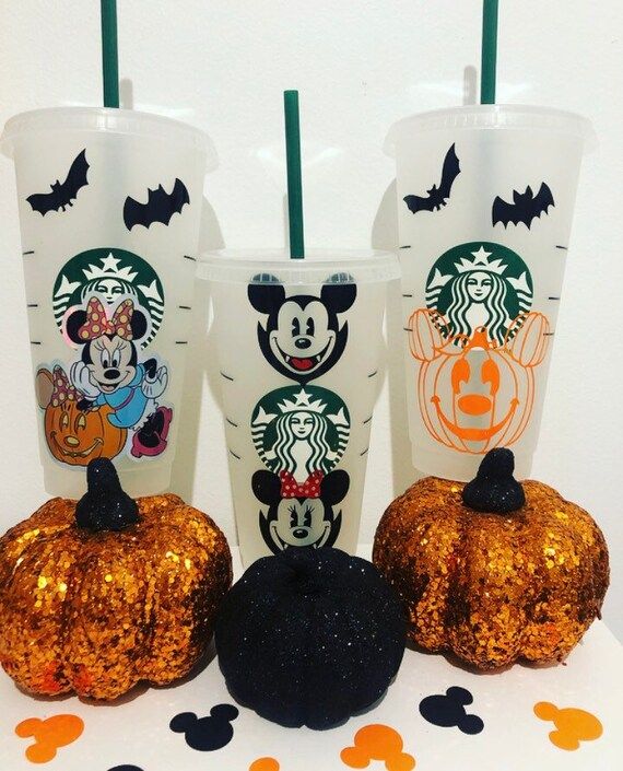 Disney Halloween Starbucks Cold Cup Reusable Tumbler Straw | Etsy | Etsy (CAD)