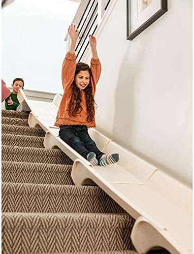 Stairslide Original Stair Mounted Kids Indoor ABS Plastic Staircase Slide Playset 4-Pack with Sel... | Amazon (US)