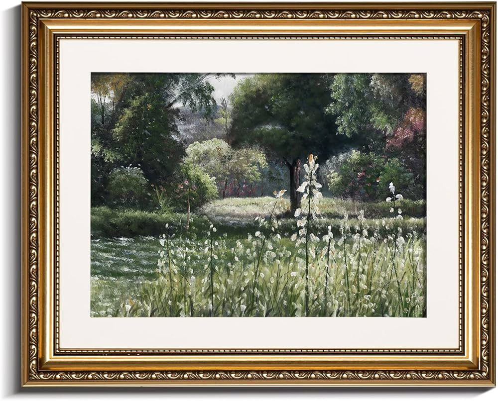 InSimSea Gold Picture Framed Wall Art, Living Room Bedroom Vintage Wildflower Field Gallery Canva... | Amazon (US)