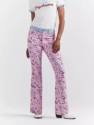 Wrangler x Barbie™ Retro High Rise Trouser Jean in Pinnacle Pink | Wrangler