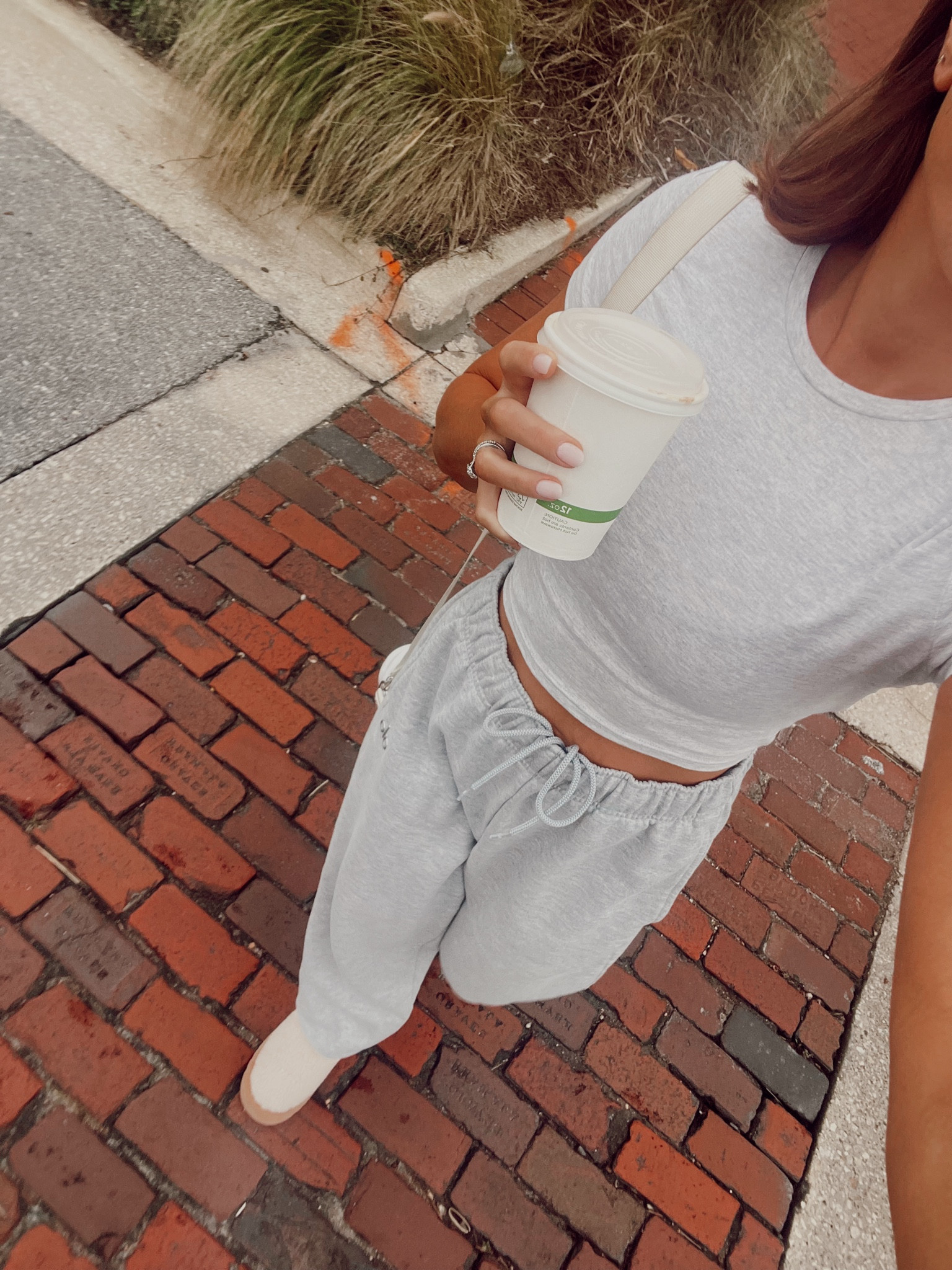 Ultimate cozy fit 🩶 these sweats are unisex - in size small, runs oversized. Baby tee from vitality is size small and is SOOO comfy  

#LTKMostLoved 

#LTKSeasonal #LTKSpringSale