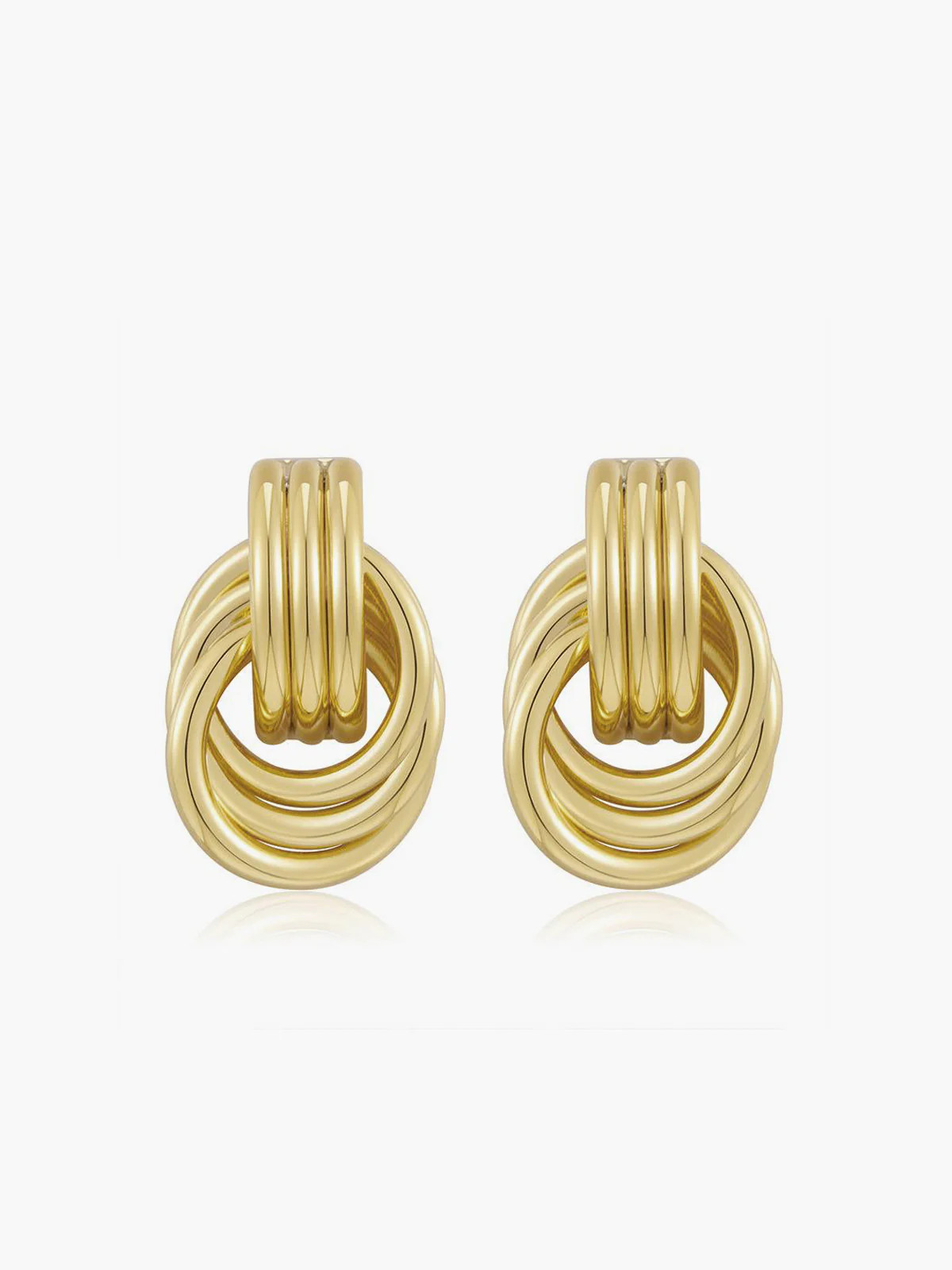 Gold Tone Multi Ring Drop Earrings | Commense