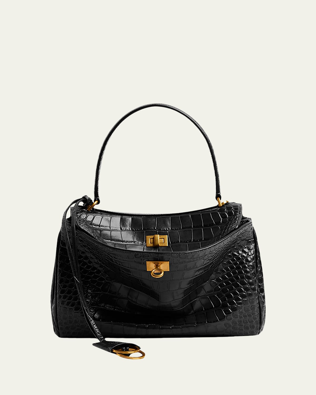 Rodeo Small Croc-Embossed Top-Handle Bag | Bergdorf Goodman