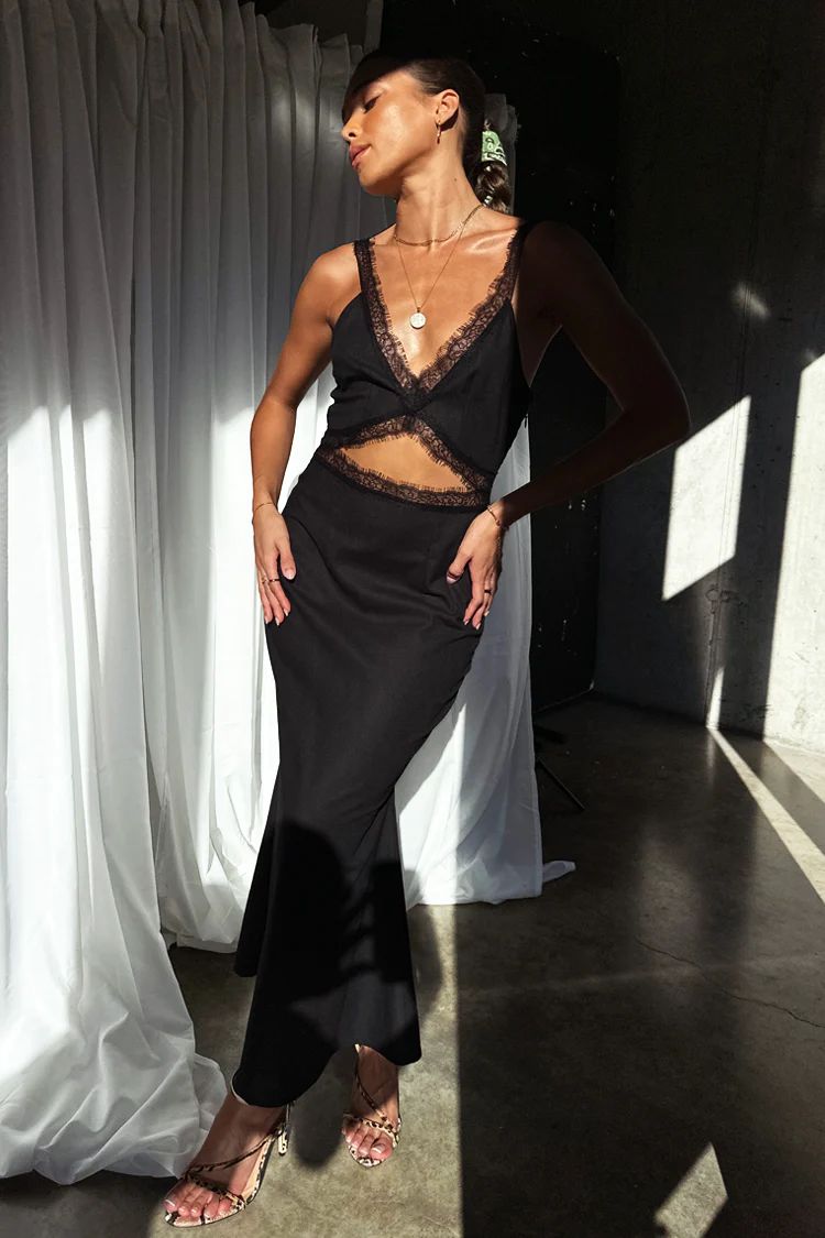 Black Linen Mimi Dress | Never Fully Dressed US
