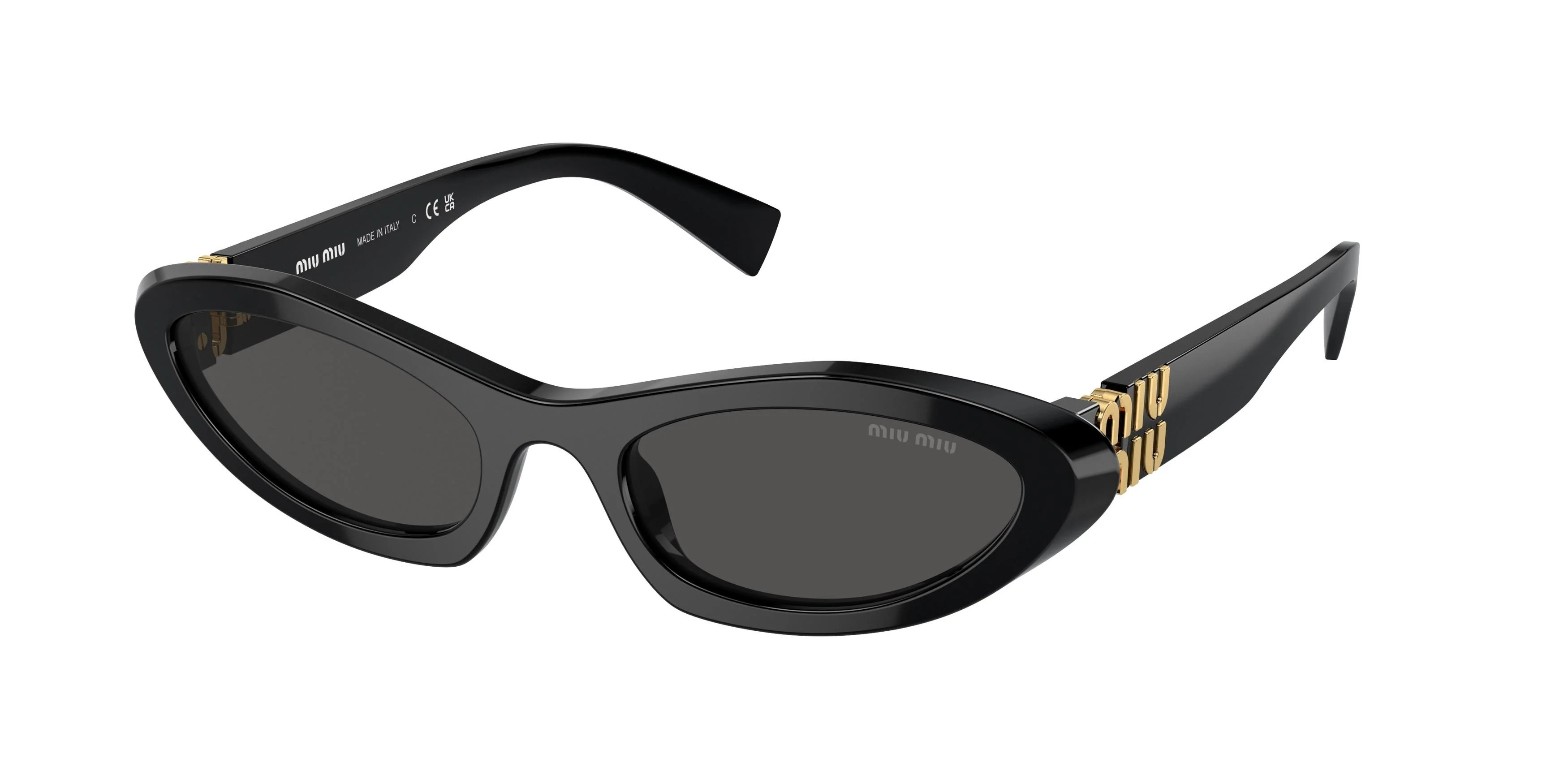 Miu Miu 09YS Sunglasses 1AB5S0 - Black - Dark Grey Women Irregular | Designer Optics