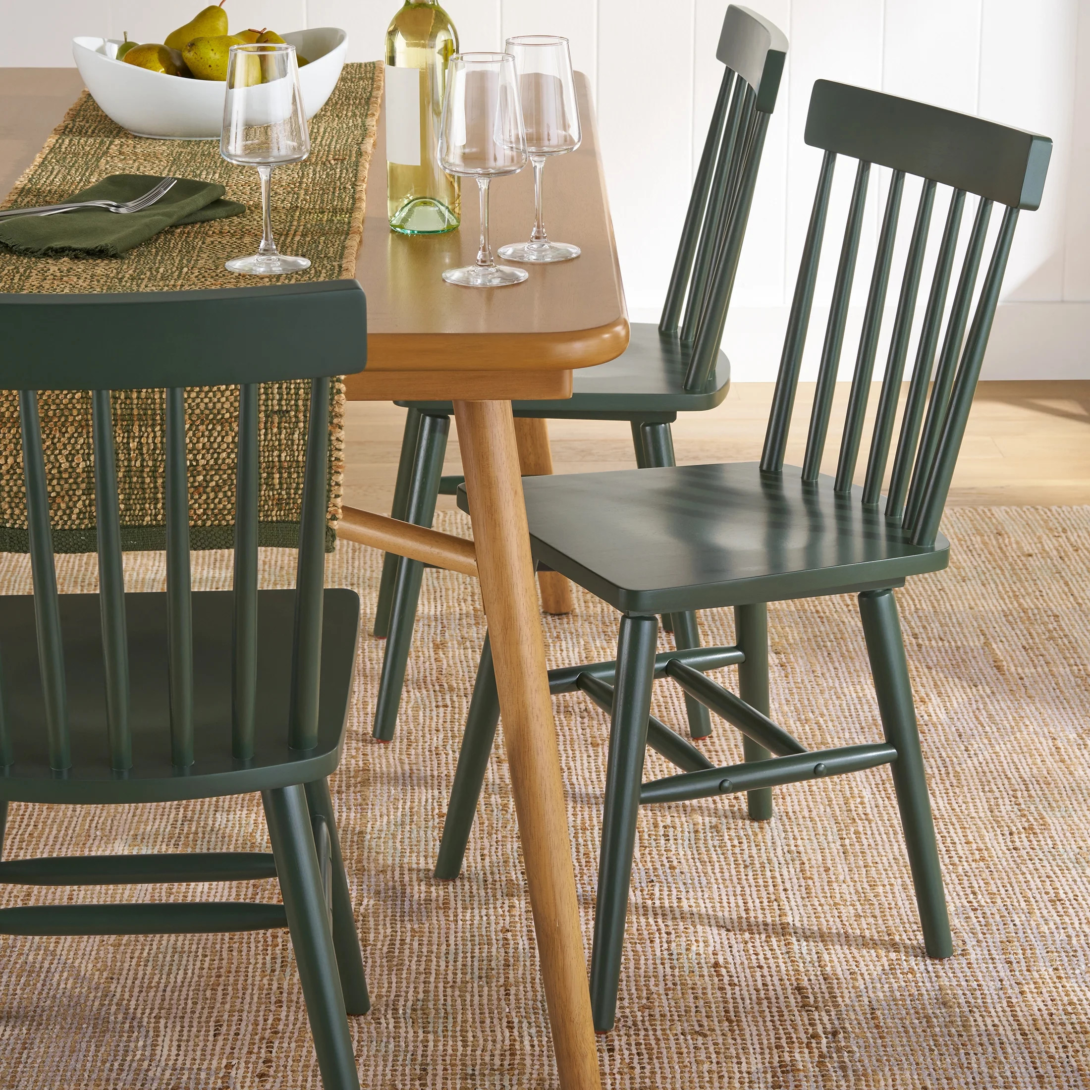 Better Homes & Gardens 2-Pack Indoor Green Gerald Dining Chairs | Walmart (US)