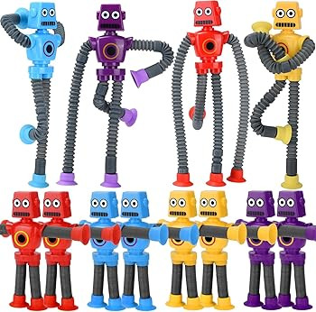 12 Pack Telescopic Suction Cup Robot Toy,Sensory Pop Tubes for Toddlers, Educational Fidget Toys ... | Amazon (US)
