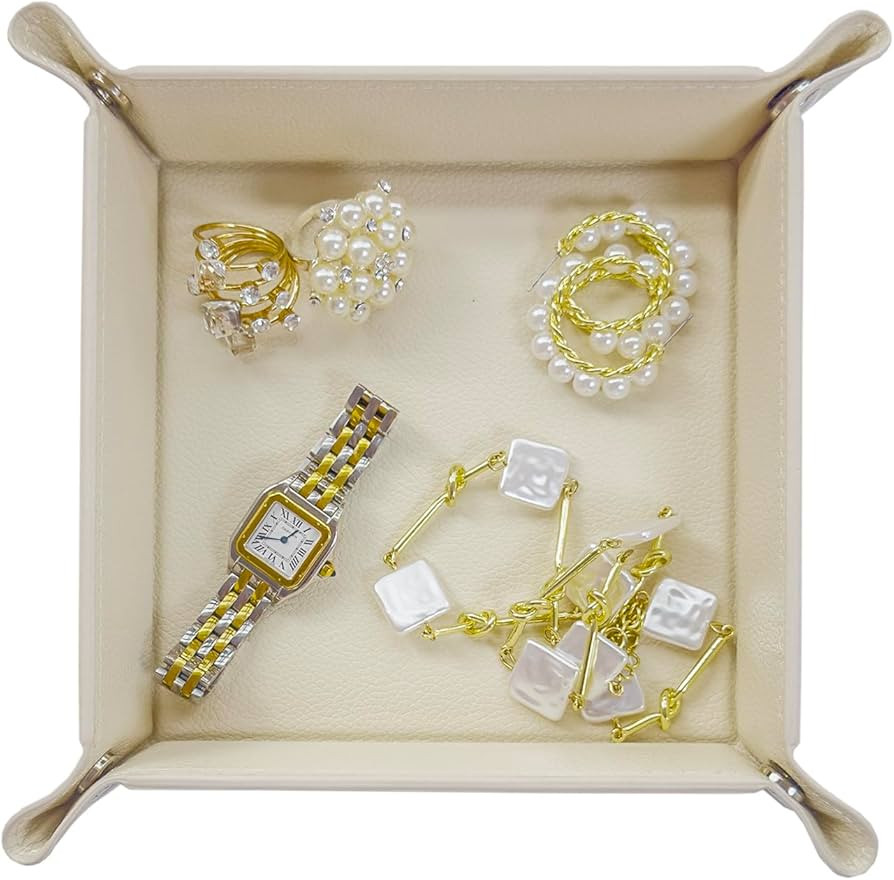 UnionBasic Valet Tray, Jewelry Tray for Rings Watches Earrings, Entryway Catchall Caddy for Coins... | Amazon (US)