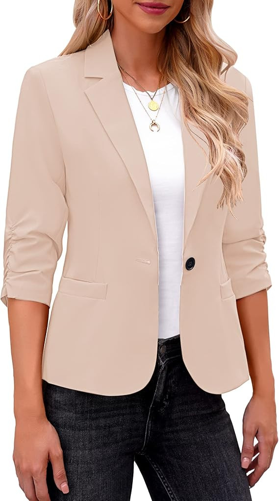 LookbookStore Blazers for Women Suit Jackets Dressy 3/4 Sleeve Blazer Business Casual Outfits for... | Amazon (US)
