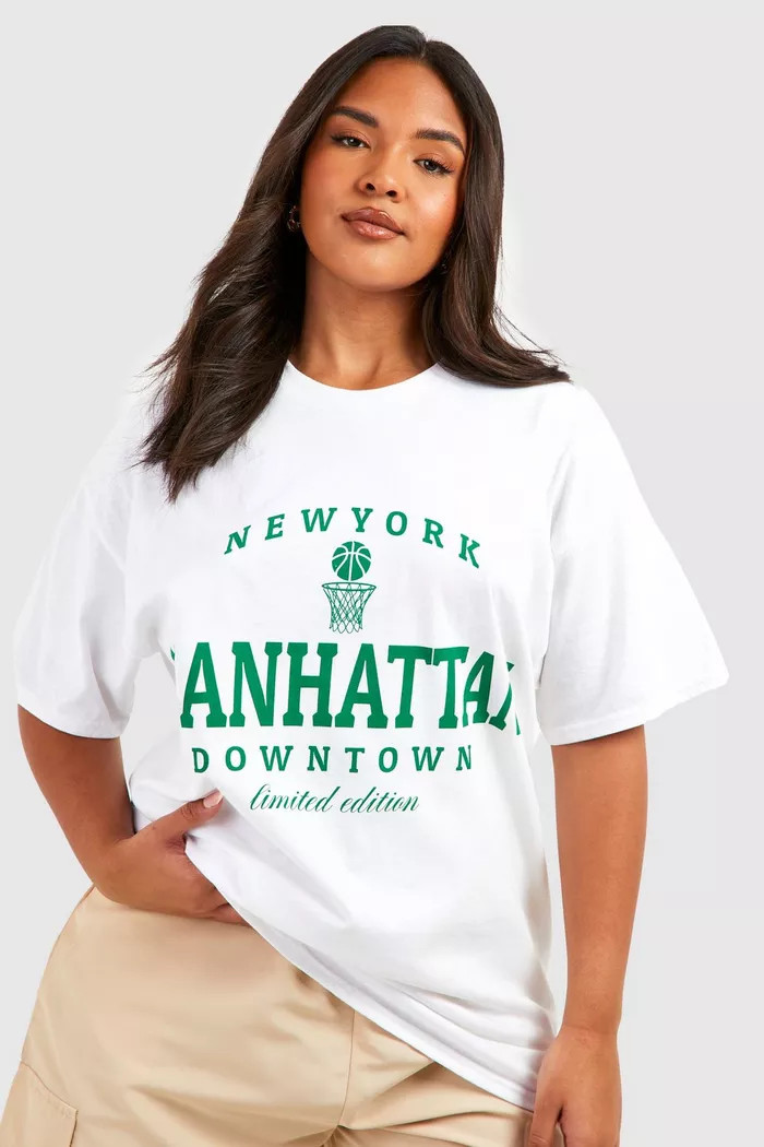 Plus Manhattan Graphic T-Shirt | boohoo (US & Canada)