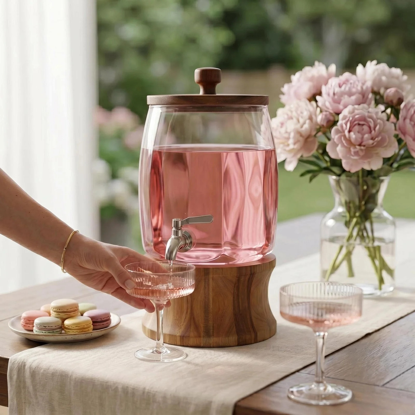 Bellmere Wood & Glass Drink Dispenser | HomeWetBar.com