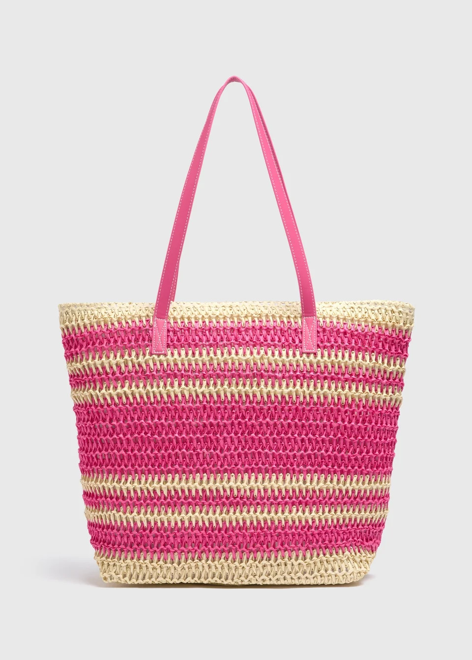 Pink Straw Beach Bag | Matalan (UK)