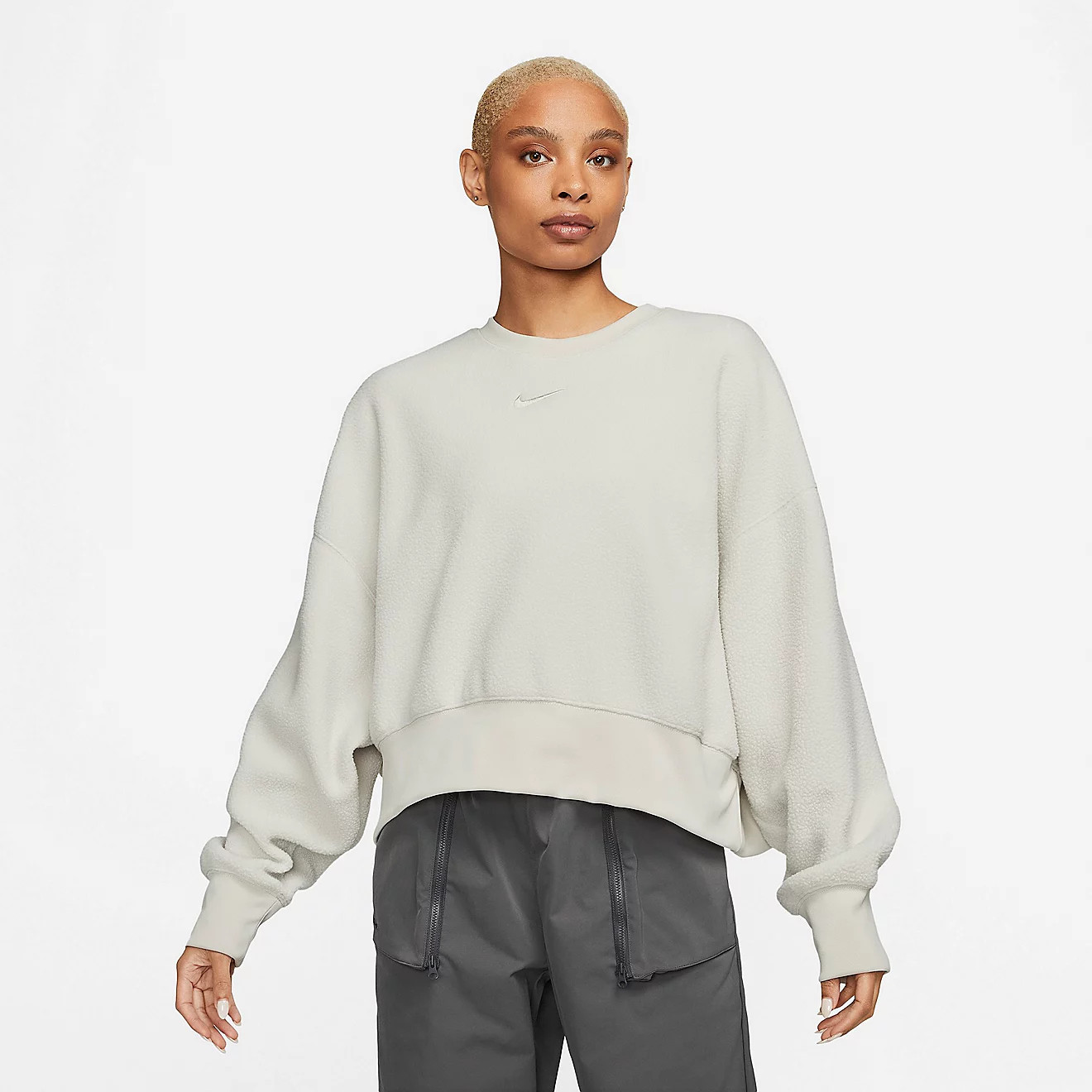 Nike Women's Sportswear Plush Cropped Crew Sweatshirt | Academy | Academy Sports + Outdoors