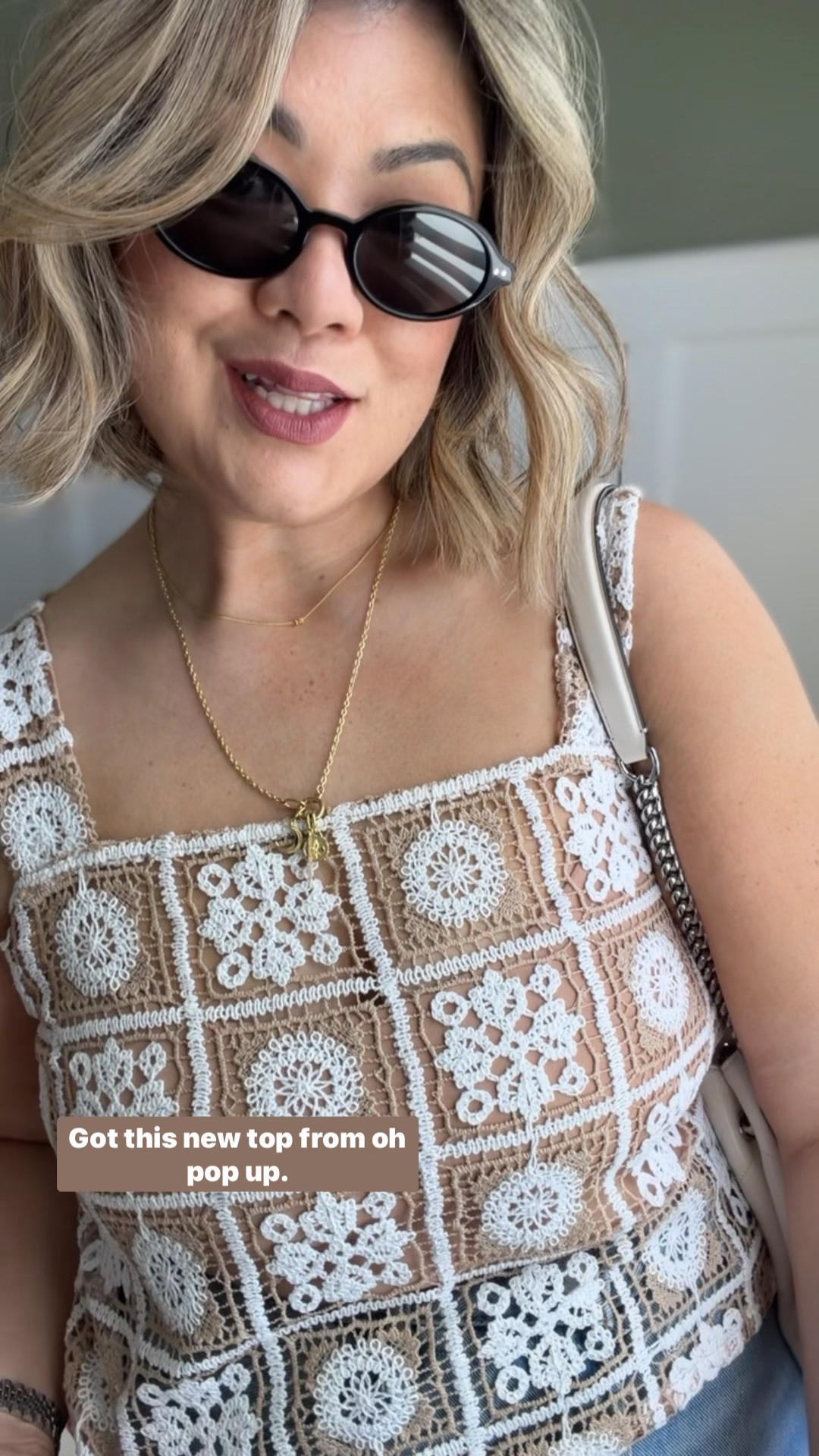 Hello SUMMER! Okay, immediately grabbed this top to try on when I saw it hanging. And of course, it’s good! 

Warning: it is completely sheer. There is NO liner, but I’m wearing with a nude bralette and no one is the wiser! 

Im wearing a size large. While it looks super cropped, with high waisted jean, no mid drift is showing at all!

Lip liner: Where Ever Walnut (waterproof)
Lipstick: Velvet Teddy

#LTKMidsize #LTKOver40 #LTKSaleAlert