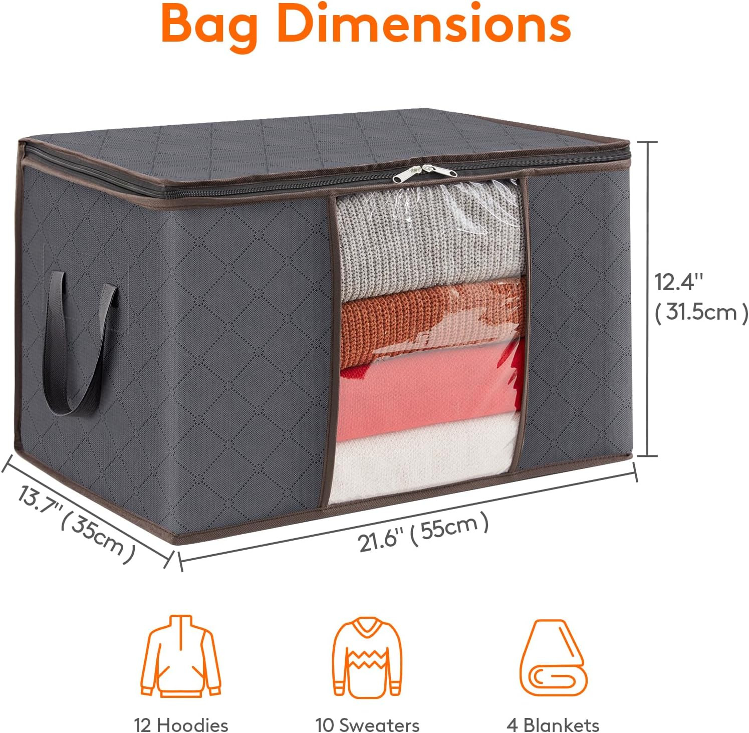 Lifewit 6 Pack Clothes Storage Bag, Foldable Storage Bins for Clothes, Blankets, Fabric Wardrobe ... | Amazon (CA)