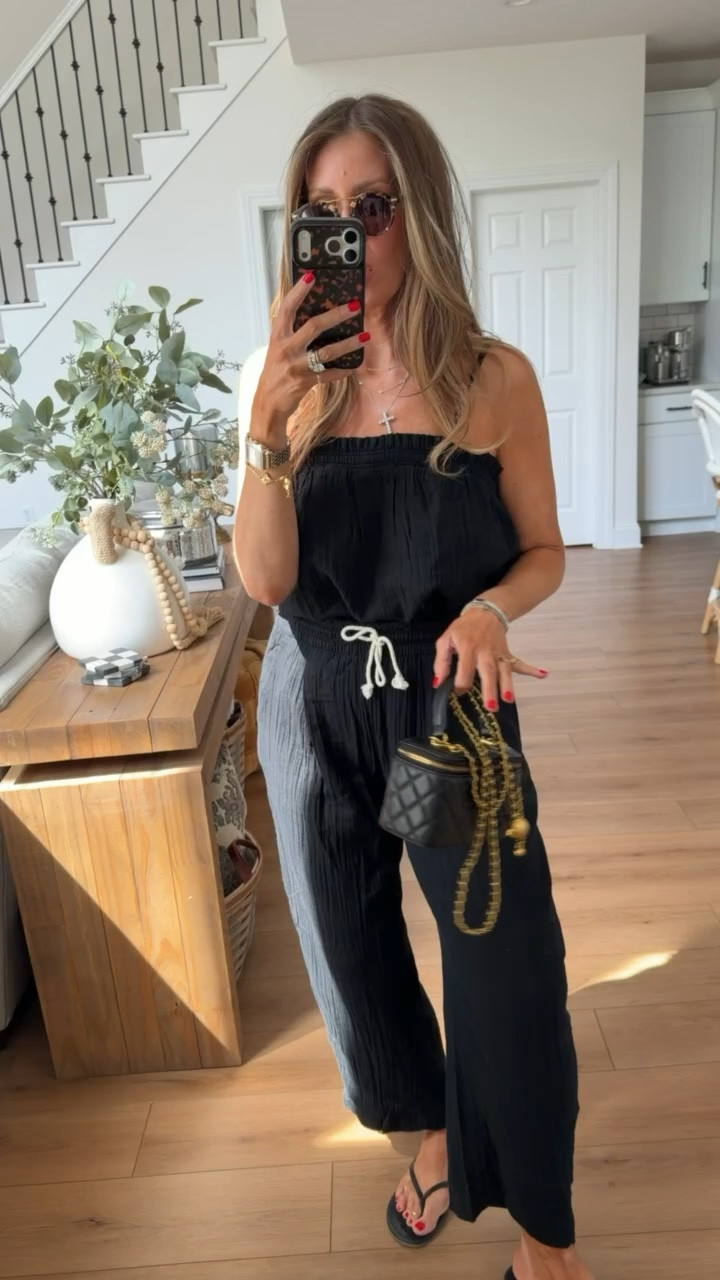 This little black set is one of those effortless outfits you’ll keep reaching for 🖤 lightweight, comfy, and still looks put together every time. Perfect for errands, travel days, or throwing on with a cute bag for a casual dinner

black matching set, casual chic outfit, comfy summer outfit, travel outfit ideas, easy everyday look, elevated basics, themominstyle 

#LTKSeasonal #LTKmomlife #LTKootd