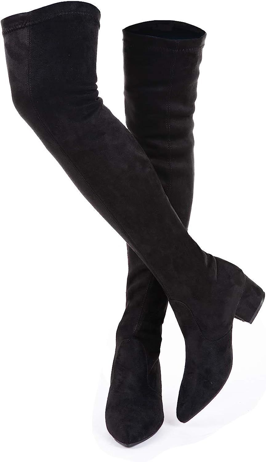 Women Boots Winter Over Knee Long Boots Fashion Boots Heels Autumn Quality Suede Comfort Square H... | Amazon (US)