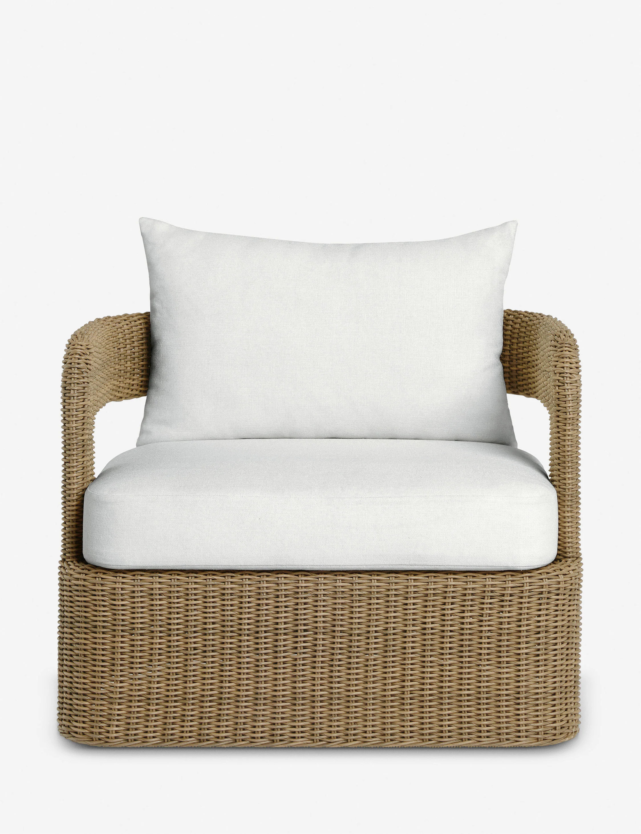Hadler Outdoor Swivel Lounge Chair, Ivory | Lulu and Georgia 