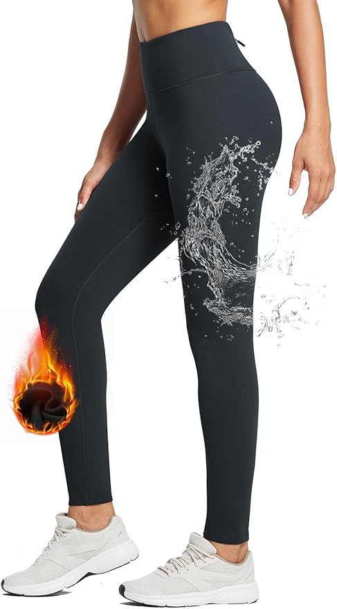 BALEAF Women's Fleece Lined Leggings Water Resistant Thermal Winter Warm Tights High Waisted with... | Amazon (US)