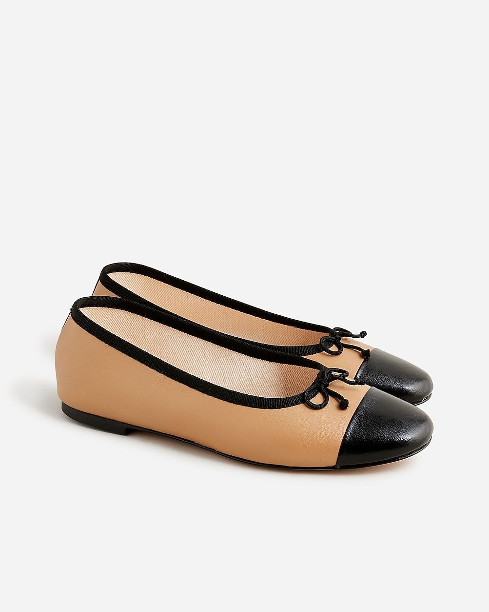 Zoe cap toe ballet flats in leather | J.Crew US