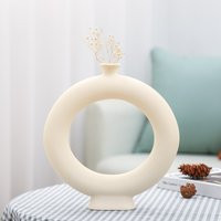 Beige Ceramic Vase, Full Donut Modern Nordic Vase Decor, Vases For Flowers, Home Centerpiece Table P | Etsy (US)