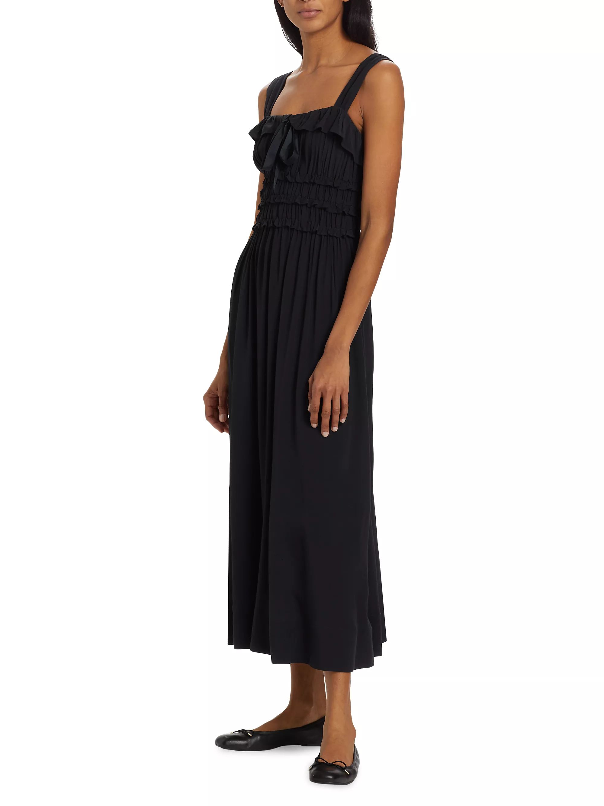Carolynn Crêpê Smocked Midi-Dress | Saks Fifth Avenue