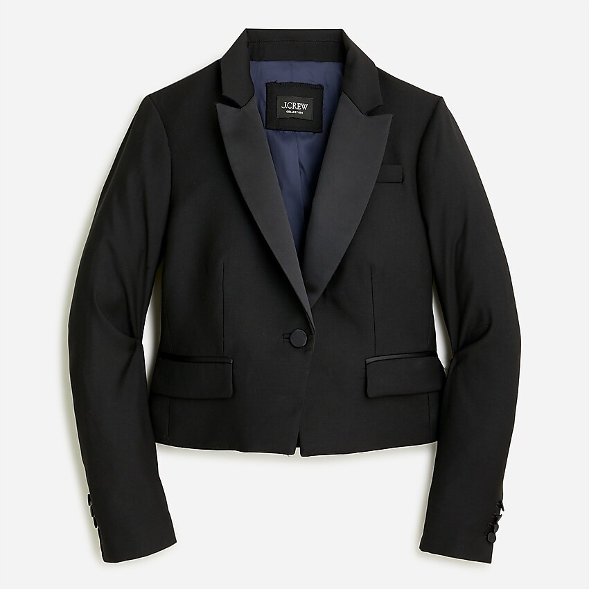 Cropped double-breasted blazer in Italian tuxedo wool | J. Crew US