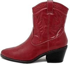 Soda Picotee Women Western Cowboy Cowgirl Stitched Ankle Boots | Amazon (US)