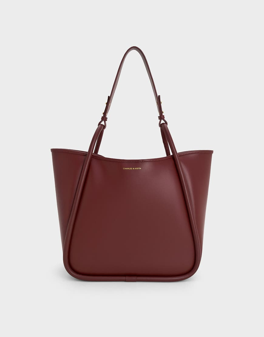 Charles & Keith Lyla tubular slouchy tote bag in mulberry plum-Purple | ASOS (Global)