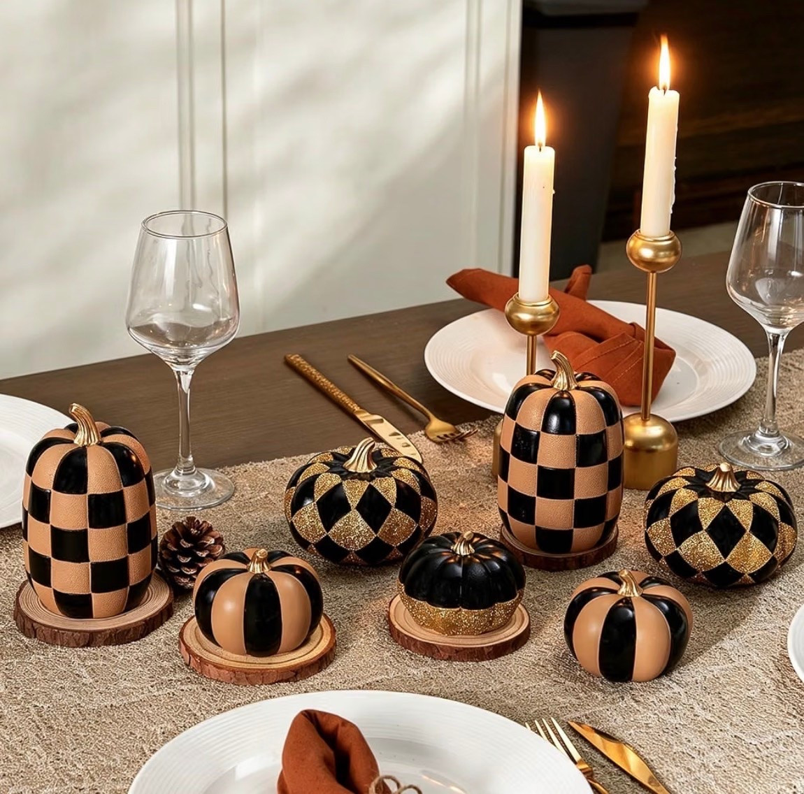 Fall Table Decor 🧡🖤🎃

Obsessed with these chic brown, black & gold pumpkins for fall! 🎃✨ This 7-piece set is such an easy way to create a beautiful statement centerpiece for your dining table, kitchen island, or entryway. I love the mix of checkerboard and glitter details—it feels festive for Halloween but still sophisticated enough to carry you through Thanksgiving. 🧡🤎

Fall table decor, pumpkin centerpiece, black and brown fall decor, Halloween table decor, Thanksgiving centerpiece, chinoiserie-inspired fall decor, elegant pumpkin decorations, dining table styling, cozy fall home.

#LTKHome #LTKSeasonal #LTKmomlife