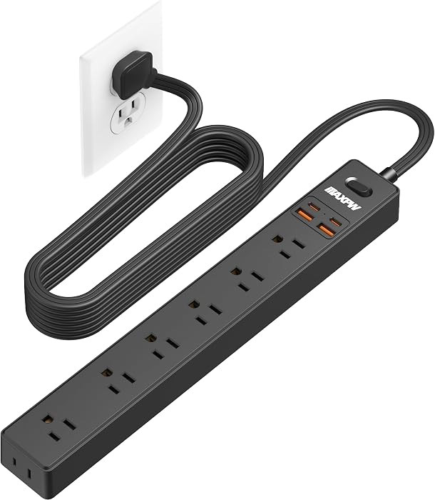 10 Ft Power Strip Surge Protector - 7 Outlets 4 USB Ports (2 USB C), Ultra Thin Flat Extension Co... | Amazon (US)