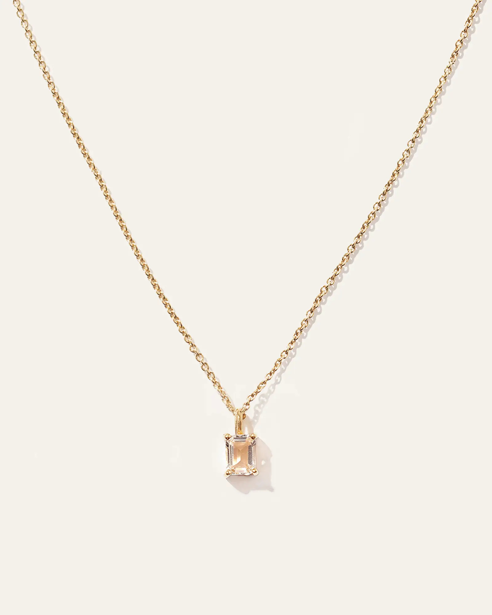 Emerald Cut Topaz Sol Pendant Necklace in Gold Vermeil | Quince