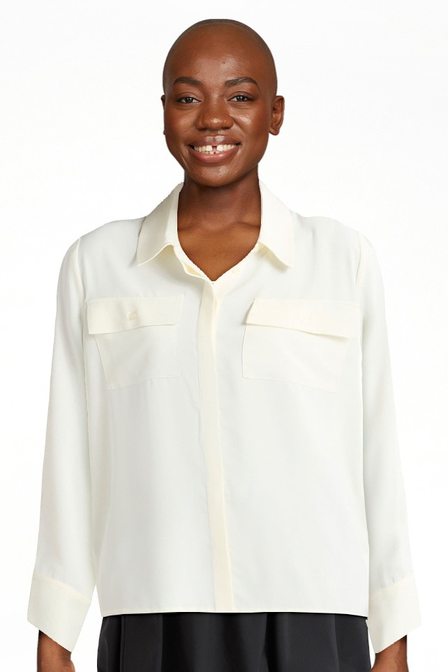 Scoop Women’s Ultimate Button Down Blouse with Two Pockets, Sizes XS-4X | Walmart (US)