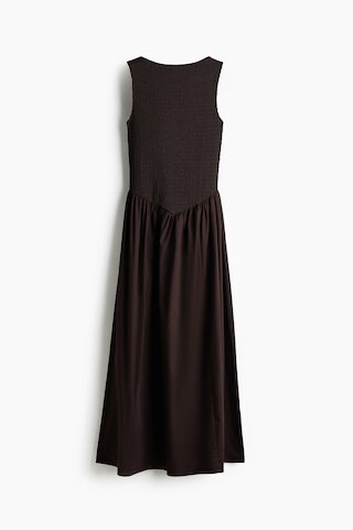 H & M - Boat-Neck Midi Dress - Dark Brown | H&M (US + CA)