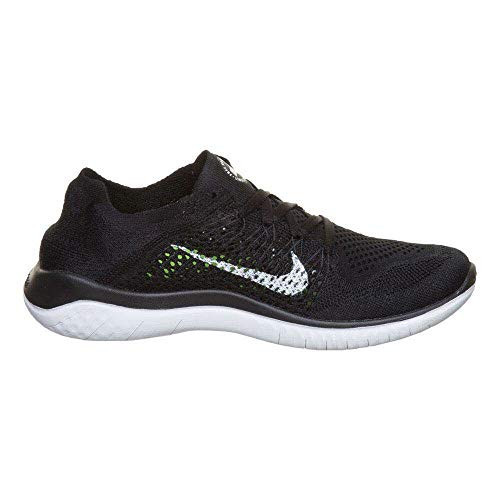 Nike Women's Free RN Flyknit 2018 White Black 942839-101 (10) | Amazon (US)