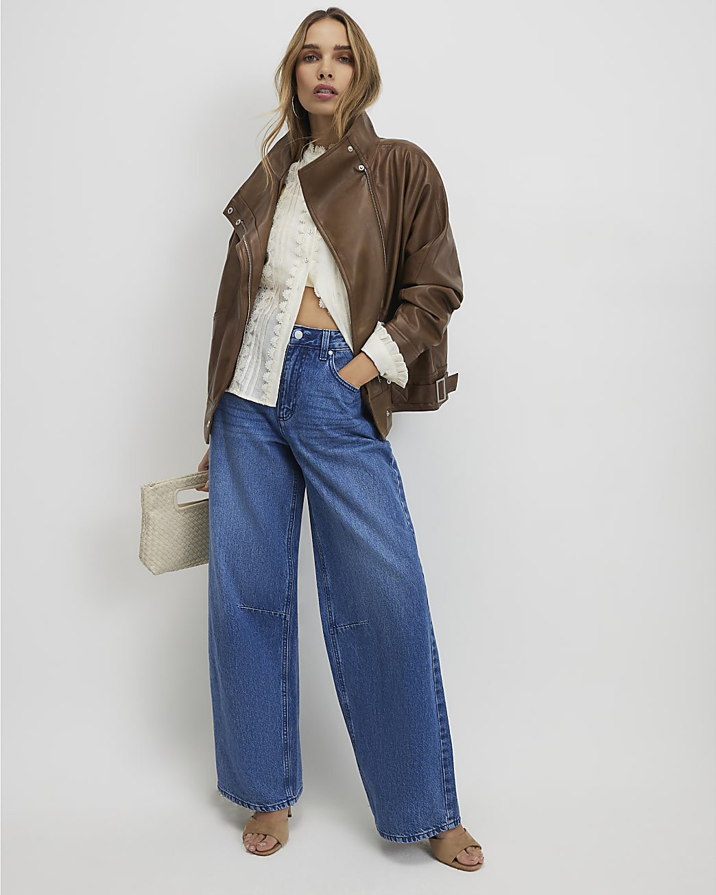 Blue Baggy Fit Jeans | River Island UK & IE