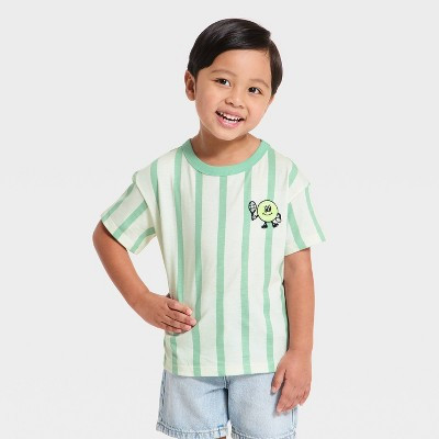 Toddler Boys' Striped Tennis Oversized T-Shirt - Cat & Jack™ Green 18M | Target