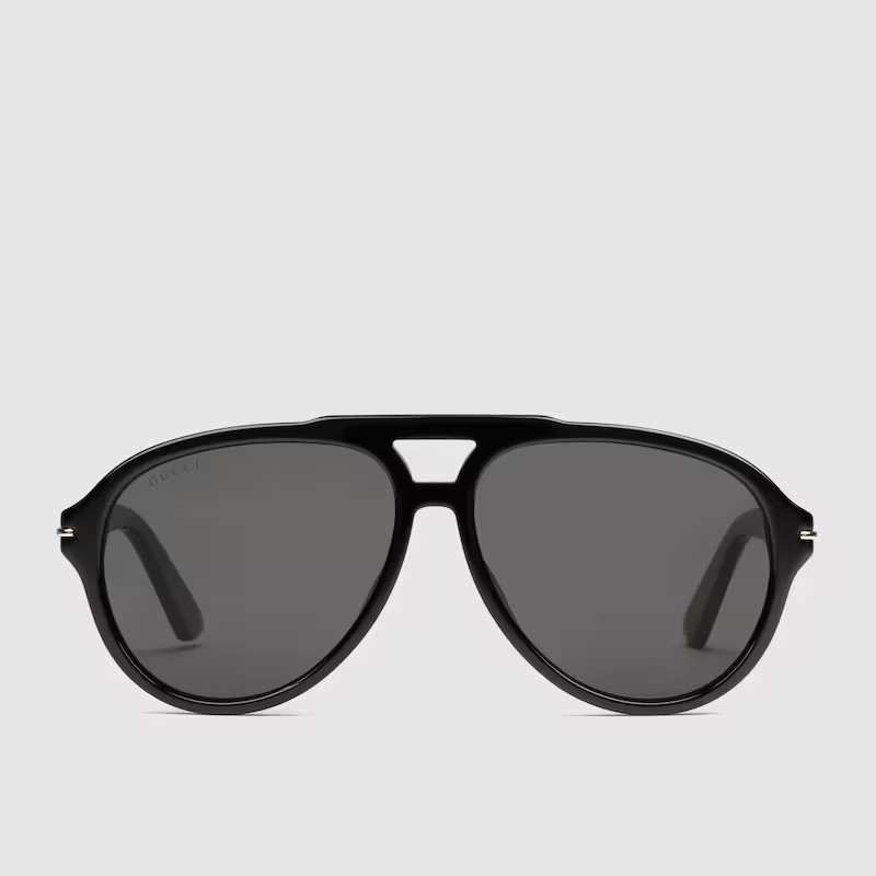 GUCCI Aviator Frame Sunglasses, Black | Gucci (US)
