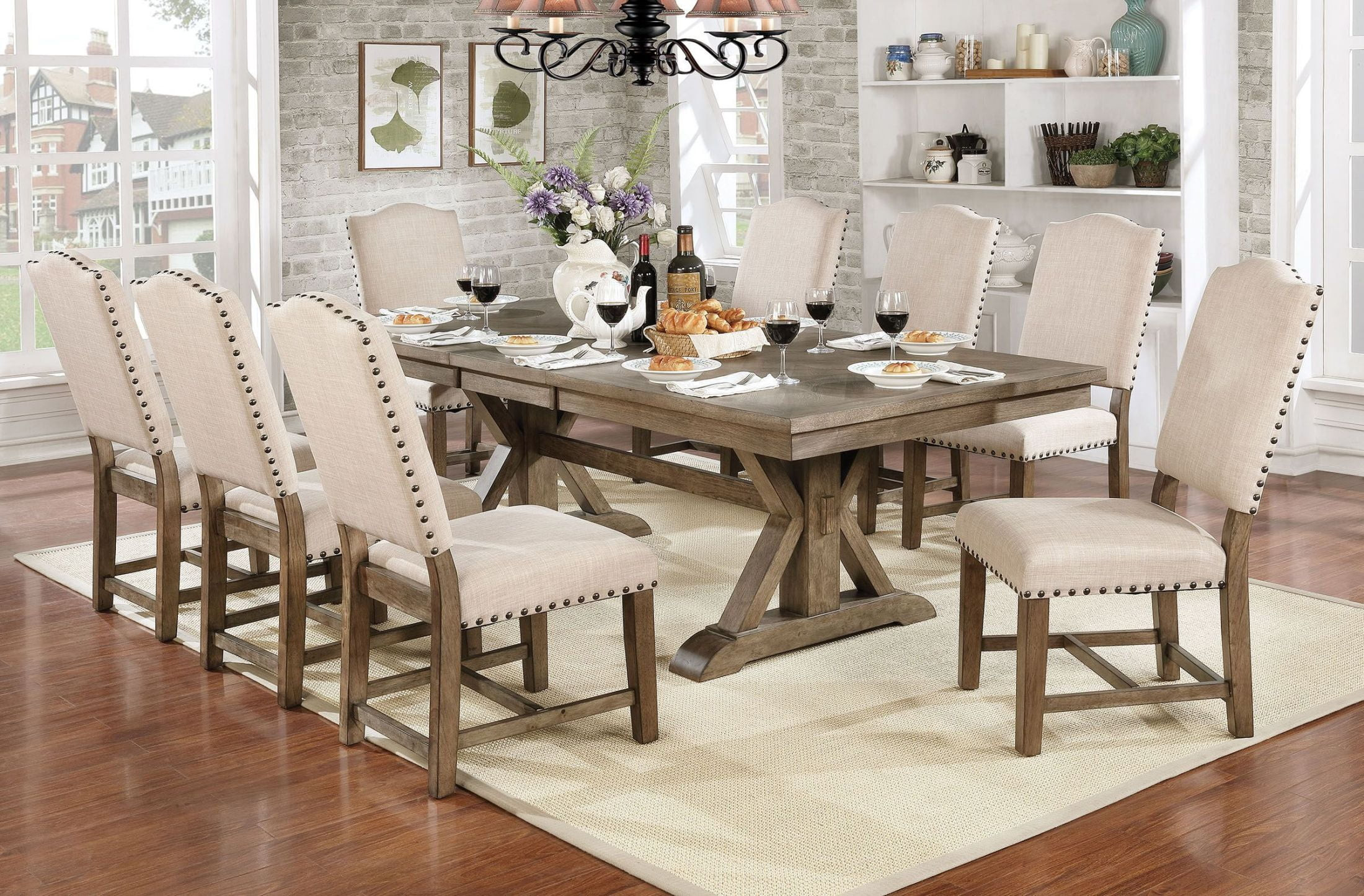 Julia Light Oak Extendable Dining Room Set | 1stopbedrooms