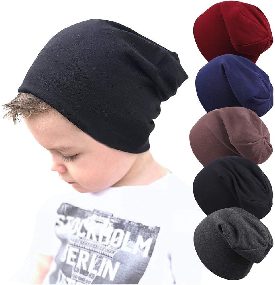 Baby Hat Baby Boy's Beanie Hats Cotton Skull Caps for Baby Toddlers Kids Little Boys 6-60 Months | Amazon (US)