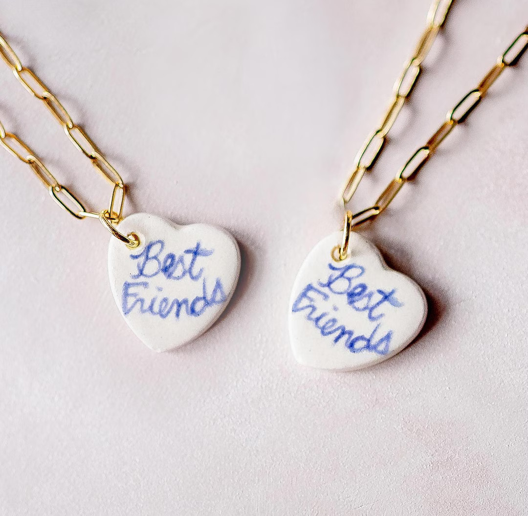 Best Friends Friendship Charm Necklace Set | Best Friends Ceramic Necklaces | Best Friends Neckla... | Etsy (US)