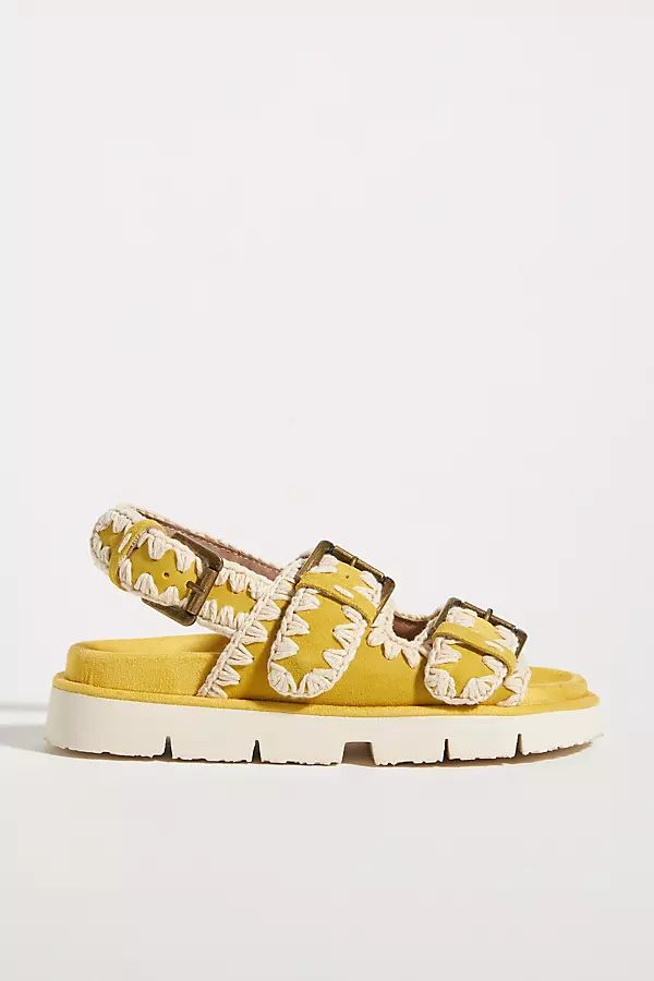 Mou Bio Buckle Sandals By Mou in Yellow Size 36 | Anthropologie (US)