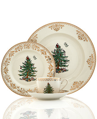 Christmas Tree Gold 4 Piece Place Setting | Macy's