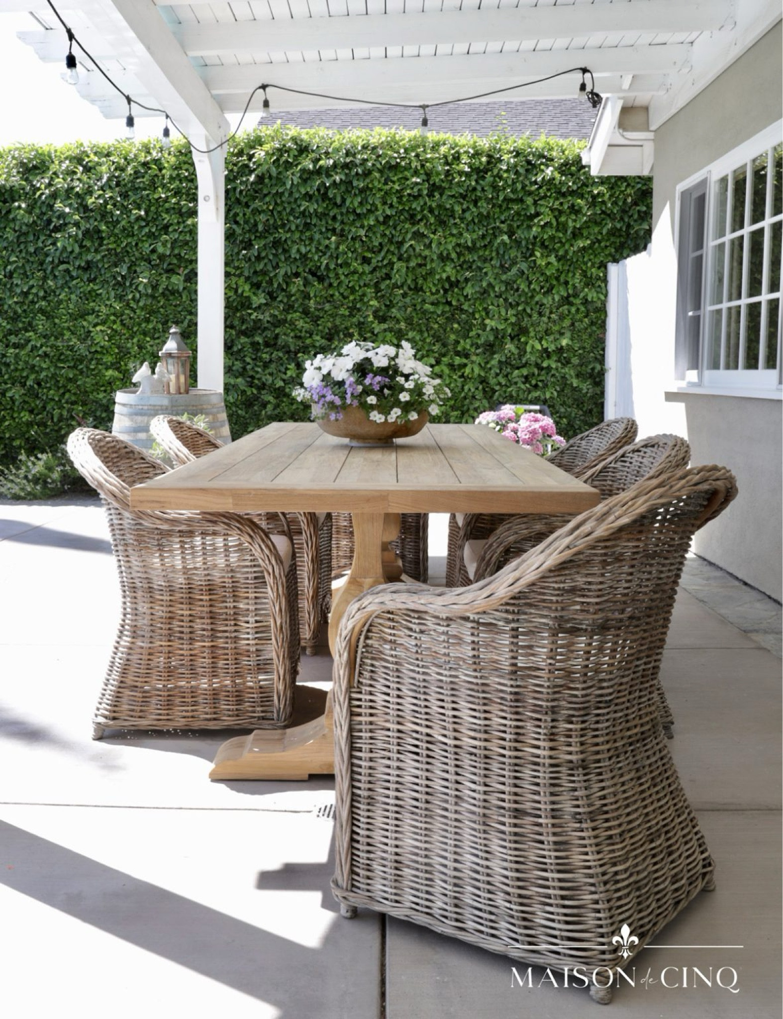 Love our teak outdoor dining table! Our wicker chairs are on sale - not outdoor rated though so I’m linking some that are too!

Home decor, patio furniture, outdoor decor, outdoor furniture 

#LTKSeasonal #LTKHome