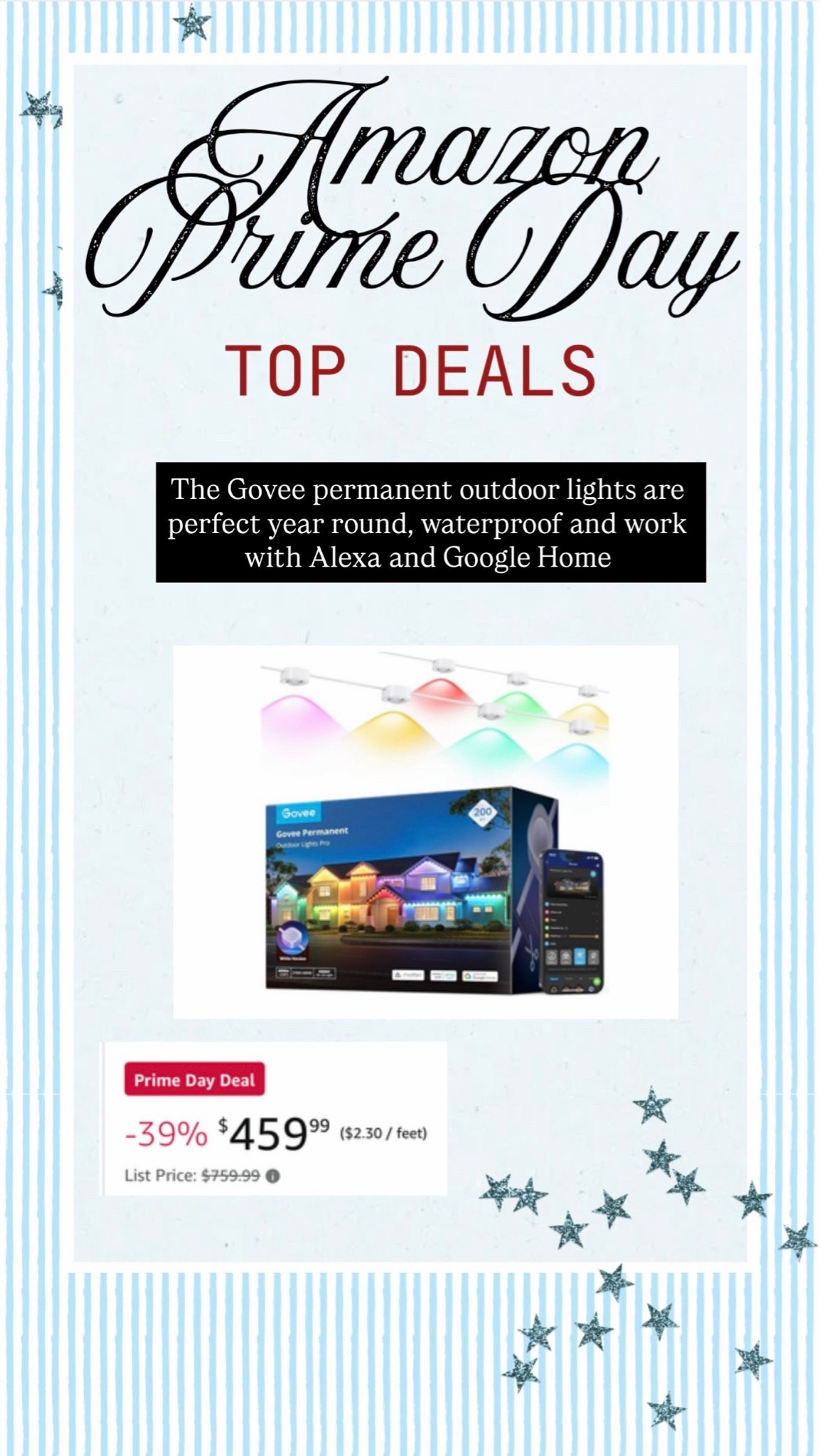 Amazon Prime Day 

Outdoor lights, Christmas lights, permanent lights, Christmas decor

#LTKHome #LTKSeasonal