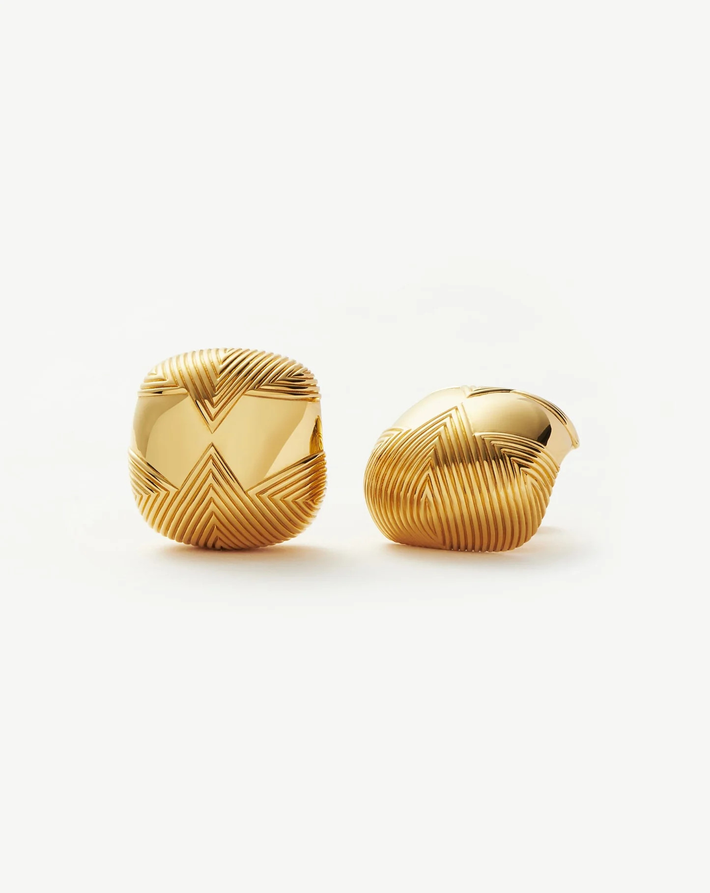 Hera Oversized Dome Ridge Stud Earrings | Gold | Missoma | Missoma US