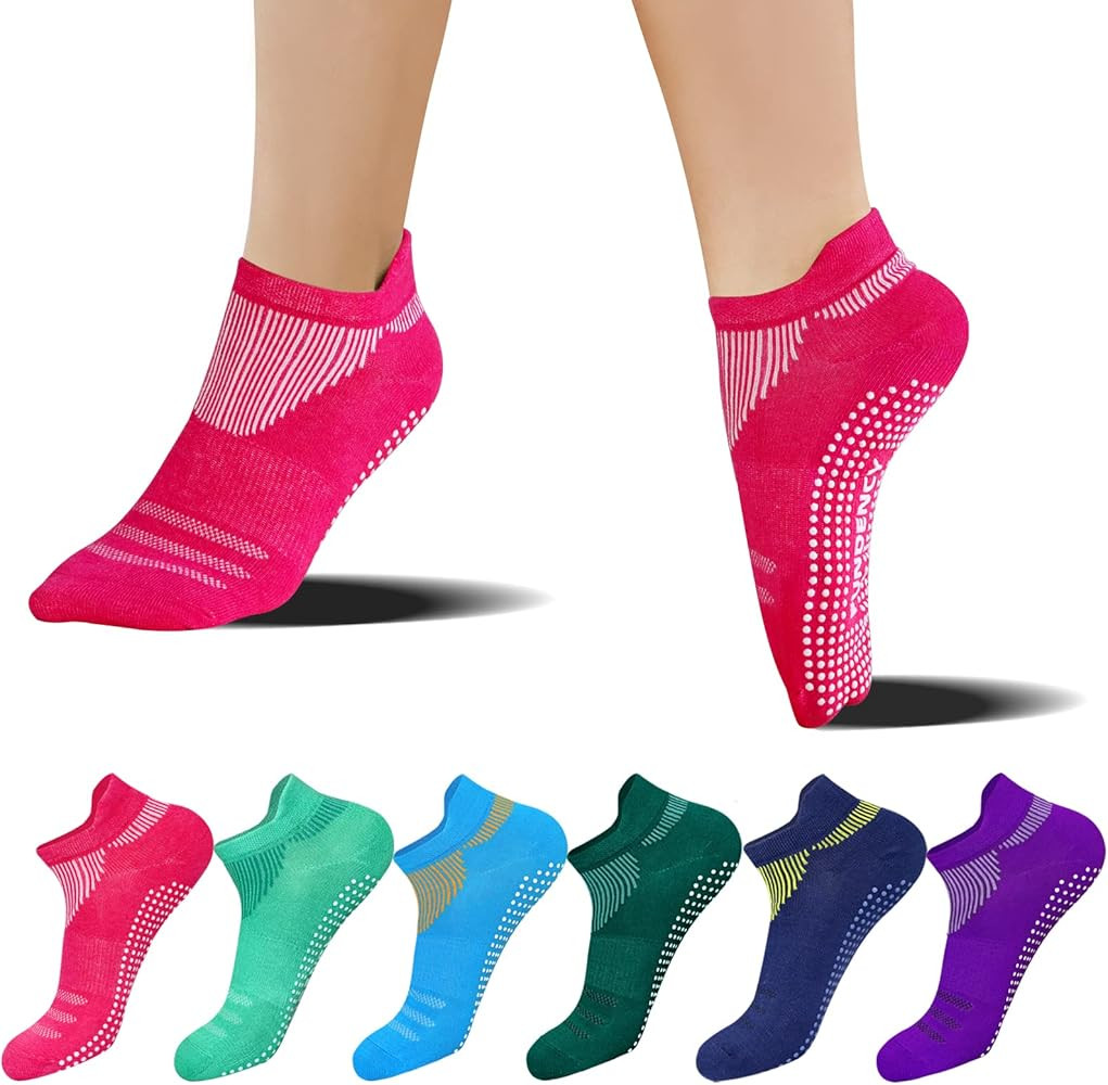 FUNDENCY Non Slip Yoga Socks for Women 6 Pairs, Anti-Skid Socks for Pilates Bikram Fitness Socks ... | Amazon (US)